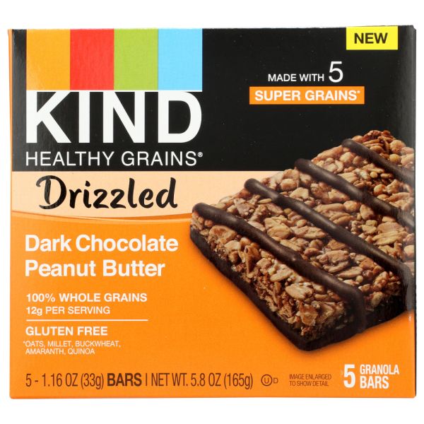 KIND: Dark Chocolate Drizzled Peanut Butter Bar, 5.8 oz