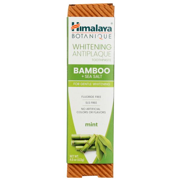 HIMALAYA HERBAL HEALTHCARE: Bamboo & Sea Salt Whitening Antiplaque Toothpaste, 4 oz