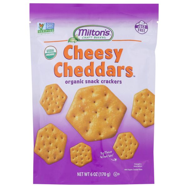 MILTONS: Cheesy Cheddars Cracker, 6 oz