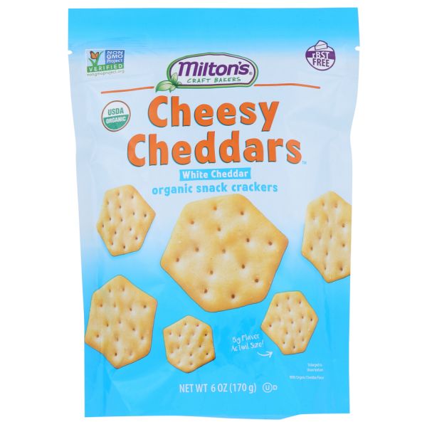 MILTONS: Cheesy White Cheddars Cracker, 6 oz
