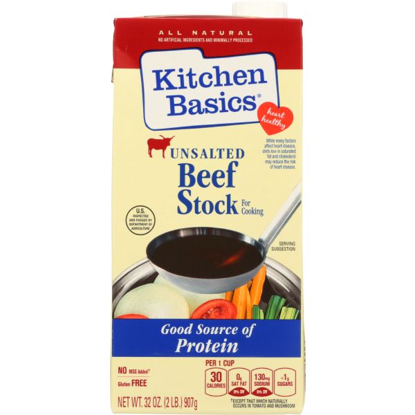 KITCHEN BASICS: Unsalted Beef Cooking Stock, 32 oz