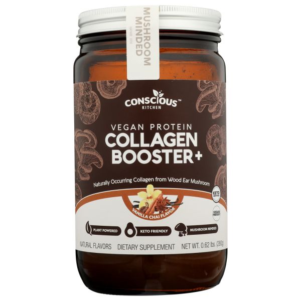 CONSCIOUS KITCHEN: Vanilla Chai Vegan Protein Collagen Booster, 280 gm