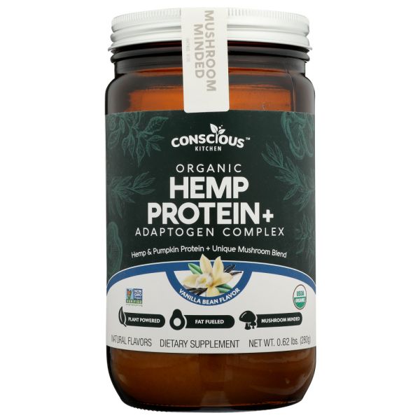 CONSCIOUS KITCHEN: Hemp Protein Vanilla Bean Organic, 280 gm