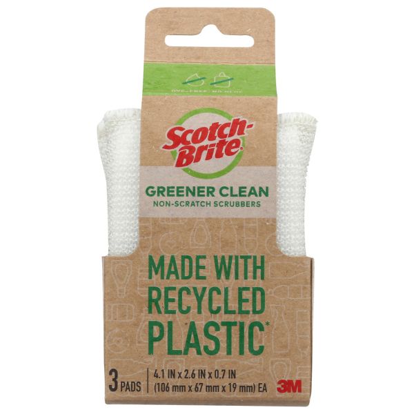 SCOTCH BRITE: Clean Grnr No Scr Scrbbr, 3 PK