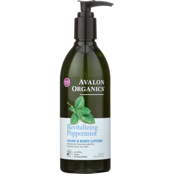 AVALON ORGANICS: Hand & Body Lotion Peppermint, 12 oz