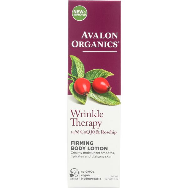 AVALON ORGANICS: Wrinkle Therapy with CoQ10 & Rosehip Firming Body Lotion, 8 oz