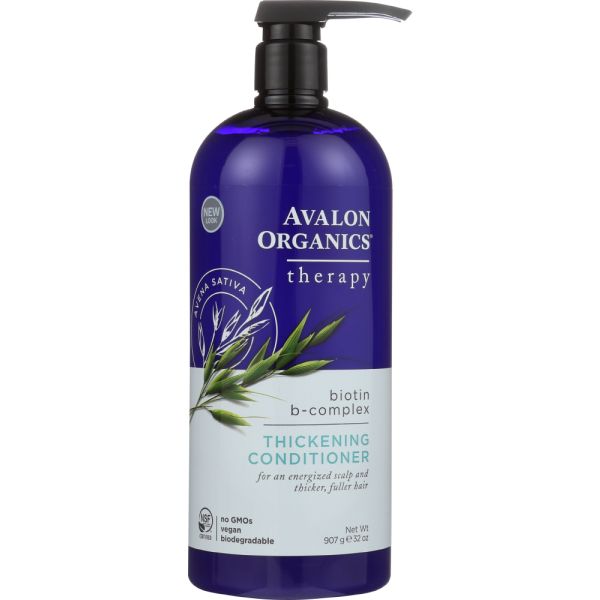 AVALON ORGANICS: Thickening Conditioner Biotin B-Complex Therapy, Paraben Free, 32 oz