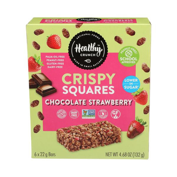 HEALTHY CRUNCH: Square Crisp Choc Stwbry, 4.68 oz