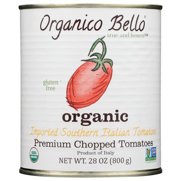 ORGANICO BELLO: Premium Chopped Tomatoes, 28 oz