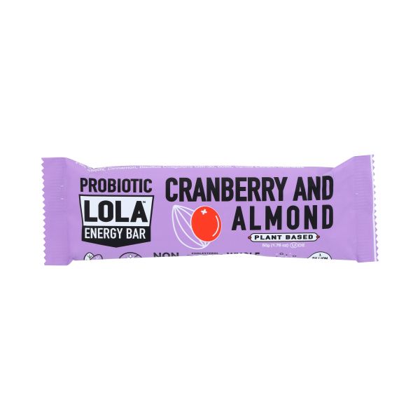 LOLA SNACKS: Bar Probiotic Cranberry Almond, 1.76 oz