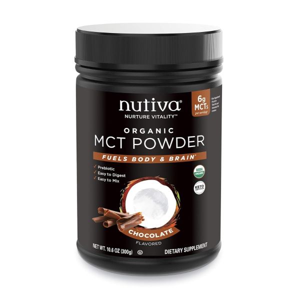 NUTIVA: Powder MCT Chocolate Organic, 10.6 oz