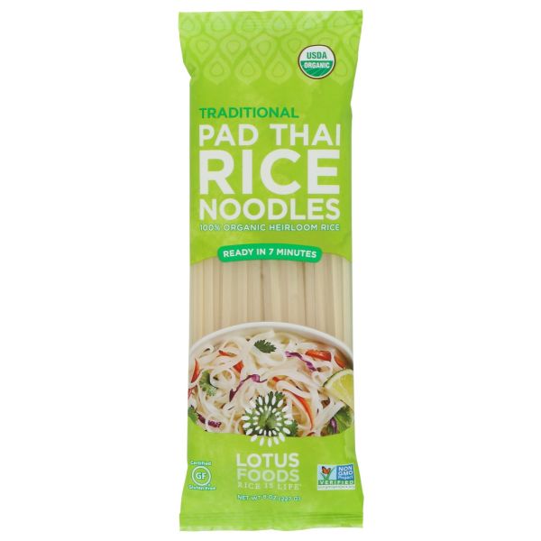 LOTUS FOODS: Pad Thai Rice Noodles Organic Traditional, 8 oz