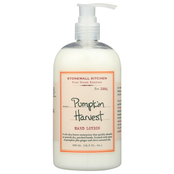 STONEWALL KITCHEN: Lotion Hand Pumpkin Hrvst, 16.9 fo