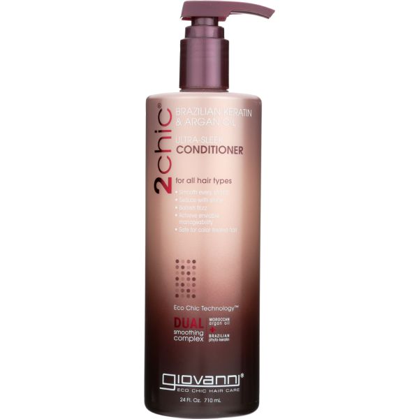 GIOVANNI COSMETICS: 2Chic Brazilian Keratin & Argan Oil Ultra Sleek Conditioner, 24 oz