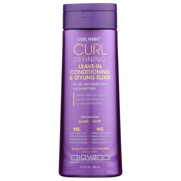 GIOVANNI COSMETICS: Curl Habit Curl Defining Leave In Conditioner, 8.5 fo