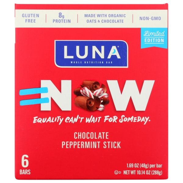 LUNA: Chocolate Peppermint Stick Bar, 10.14 oz