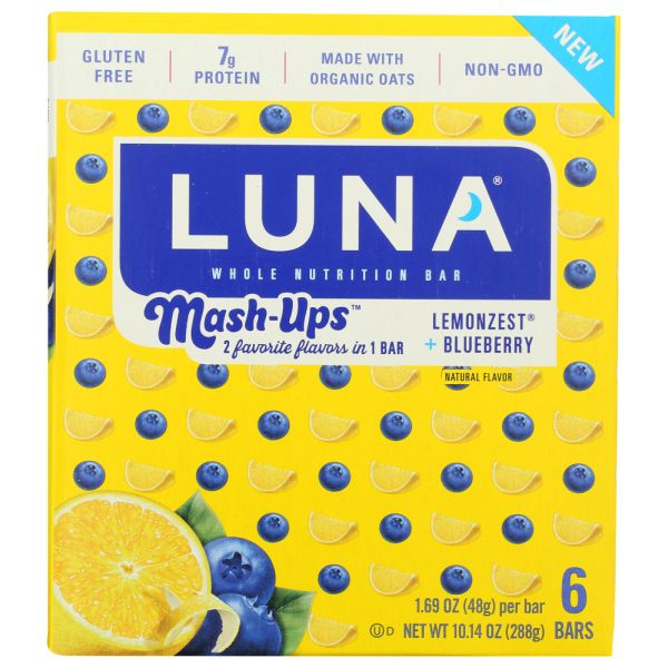 LUNA: Mash Ups LemonZest Plus Blueberry Bar, 10.14 oz