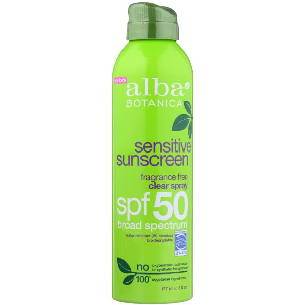 ALBA BOTANICA: Sensitive Sunscreen Fragrance Free Spf 50, 6 oz