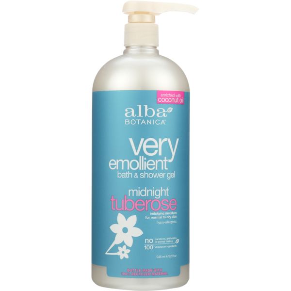 ALBA BOTANICA: Natural Very Emollient Bath & Shower Gel Midnight Tuberose, 32 oz