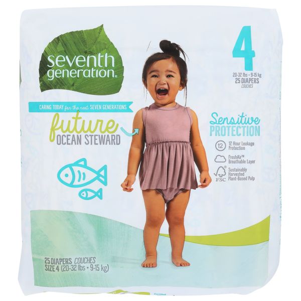 SEVENTH GENERATION: Diaper Small Stg 4, 25 pc