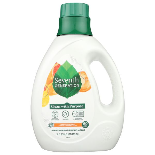 SEVENTH GENERATION: Liquid Laundry Fresh Citrus, 90 FO