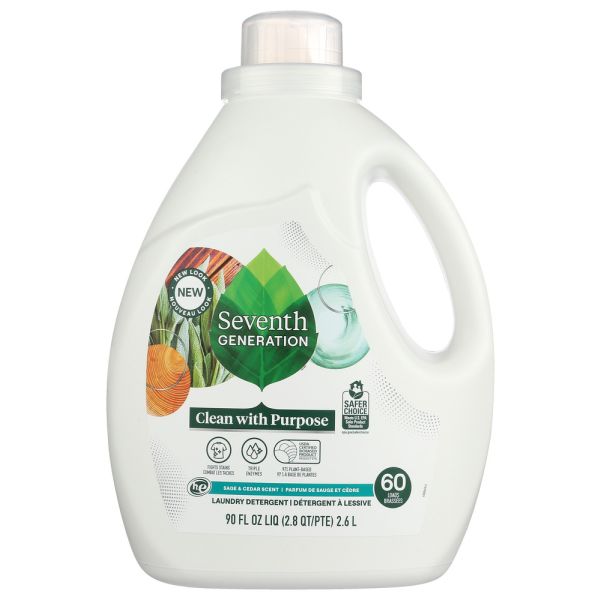 SEVENTH GENERATION: Liquid Laundry Sage & Cedar, 90 FO