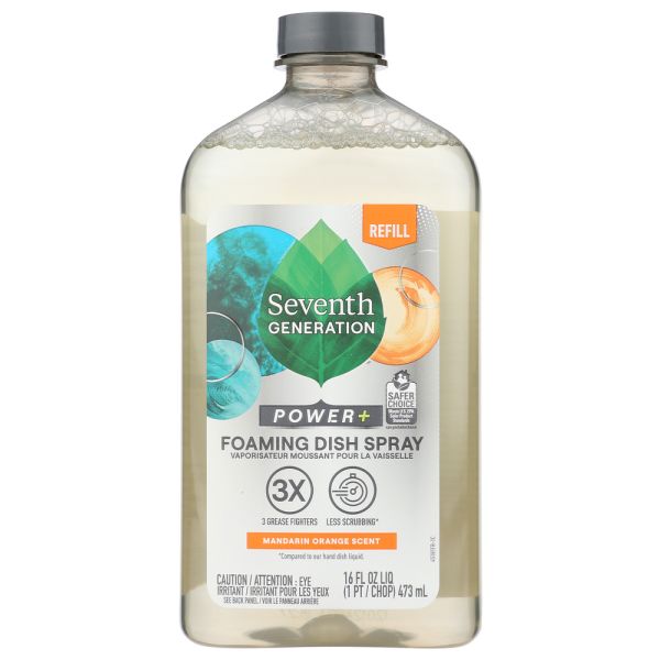 SEVENTH GENERATION: Mandarin Orange Foaming Dish Spray Refill, 16 fo