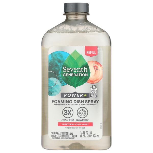 SEVENTH GENERATION: Honeycrisp Apple Foaming Dish Spray Refill, 16 fo