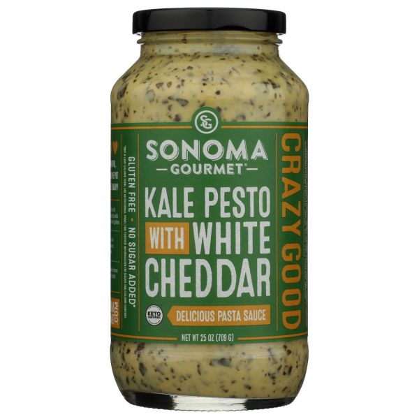 SONOMA GOURMET: Sauce Pasta Kale Pesto White Cheddar, 25 OZ