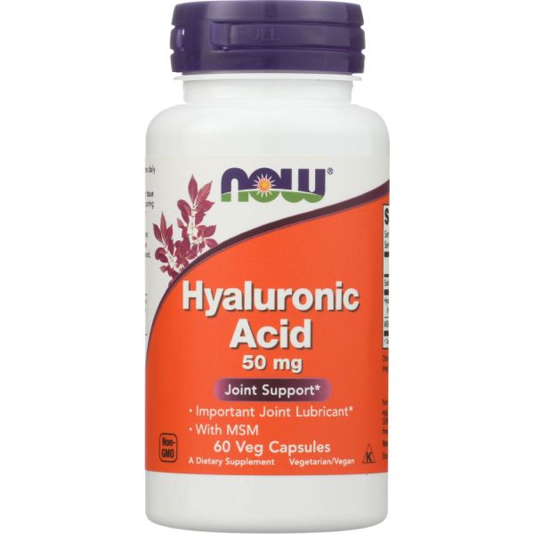 NOW: Hyaluronic Acid with MSM 50Mg, 12 vc