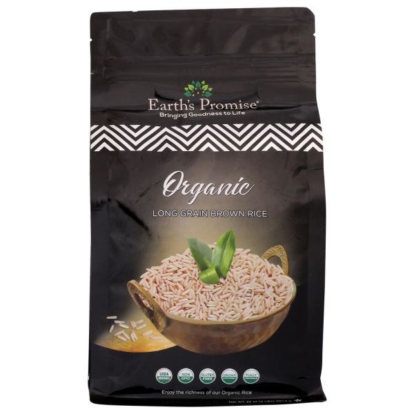 EARTH'S PROMISE: Organic Long Grain Brown Rice, 2 lb