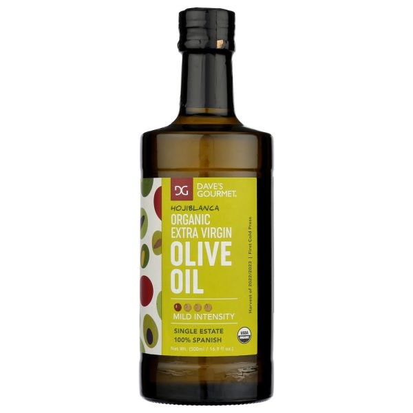 DAVES GOURMET: Organic Hojiblanca Extra Virgin Olive Oil, 500 ml