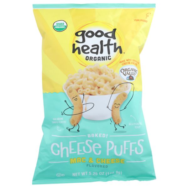 GOOD HEALTH: Baked Cheese Puffs Mac & Cheese Organic, 5.25 oz