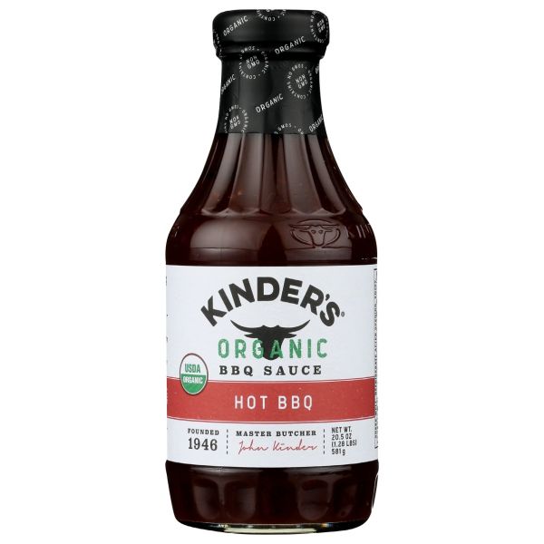 KINDERS: Organic Hot BBQ Sauce, 20.5 oz