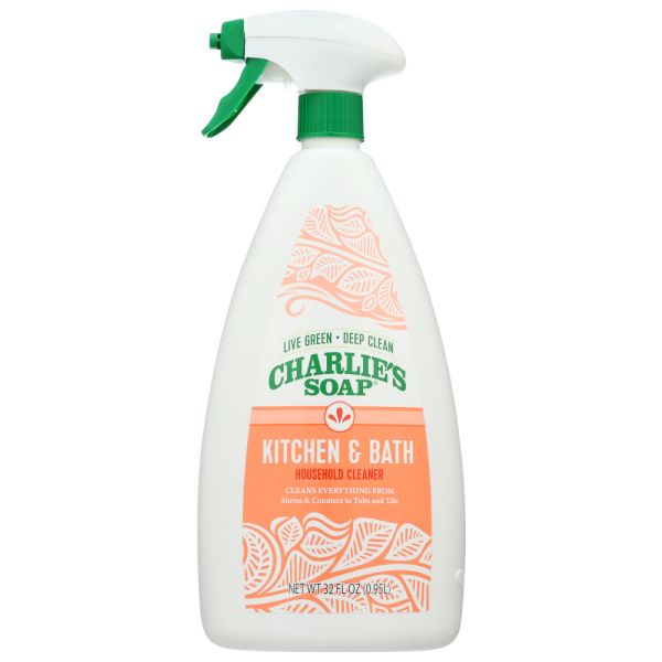 CHARLIES SOAP: Kitchen And Bath Household Cleaner, 32 oz