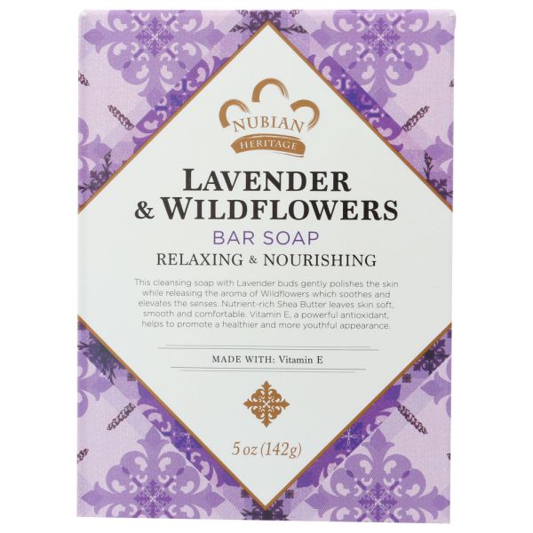 NUBIAN HERITAGE: Lavender & Wildflowers Bar Soap, 5 oz