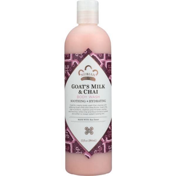 NUBIAN HERITAGE: Body Wash Goat's Milk & Chai, 13 oz