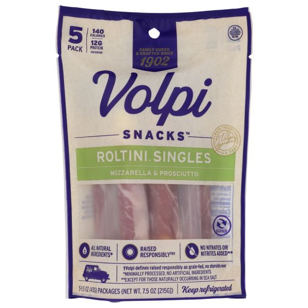 VOLPI: Roltini Single Mozzarella Prosciutto, 7.5 oz