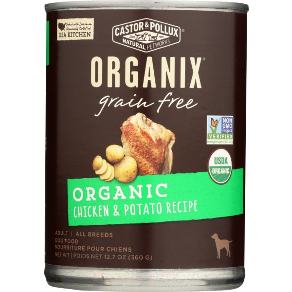 CASTOR & POLLUX: Organix Grain Free Chicken & Potato Canned Dog Food, 12.7 oz