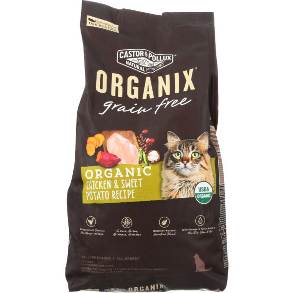 CASTOR & POLLUX: Cat Food Dry Organic Grain Free Chicken Sweet Potato, 6 lb