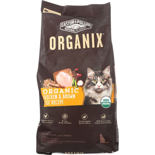 CASTOR & POLLUX: Cat Food Dry Organic Chicken Brown Rice, 6 lb