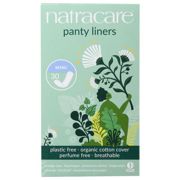 NATRACARE: Organic and Natural Panty Liners Cotton Cover Mini, 30 Liners