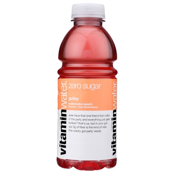 VITAMIN WATER: Gutsy Watermelon Peach Zero Sugar Water, 20 fo