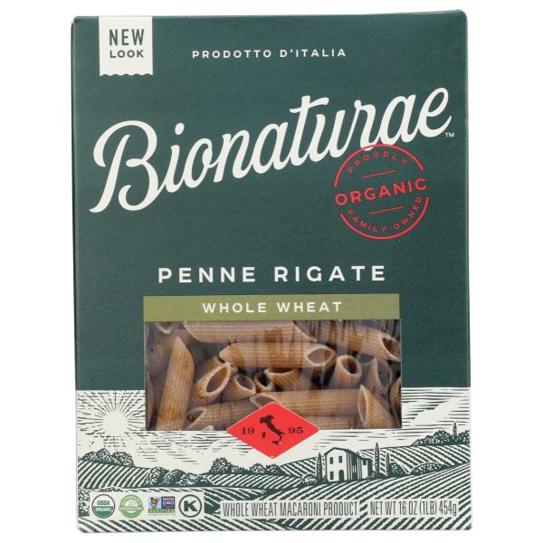 BIONATURAE: Organic Whole Wheat Penne Rigate Pasta, 16 oz