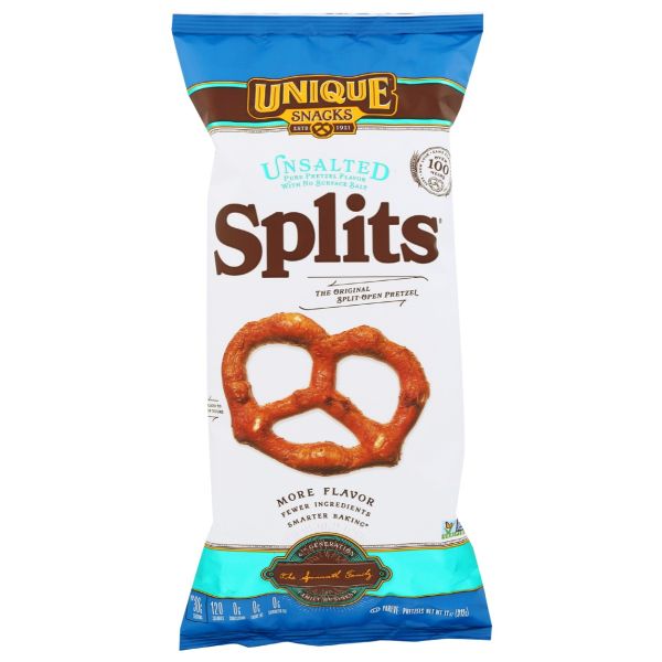 UNIQUE: Unsalted Splits Pretzel, 11 oz