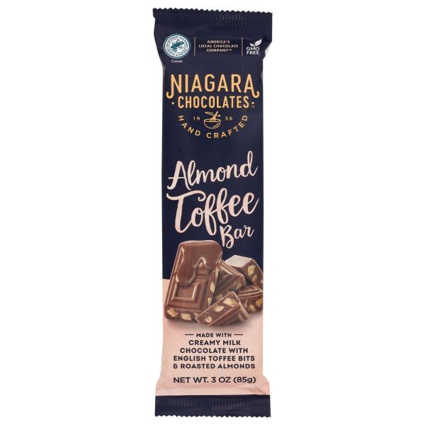 NIAGARA: Milk Chocolate Almond Toffee Bar, 3 oz