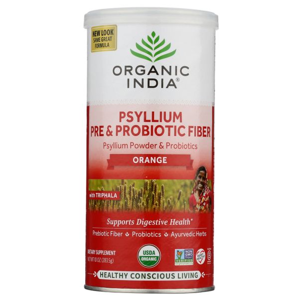 ORGANIC INDIA: Fiber Psyllm Probio Ornge, 10 OZ