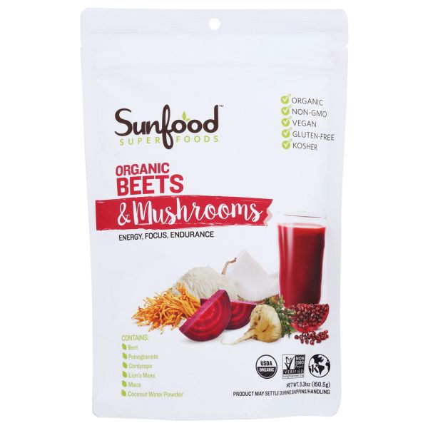 SUNFOOD SUPERFOODS: Organic Beets And Mushroom, 5.31 oz