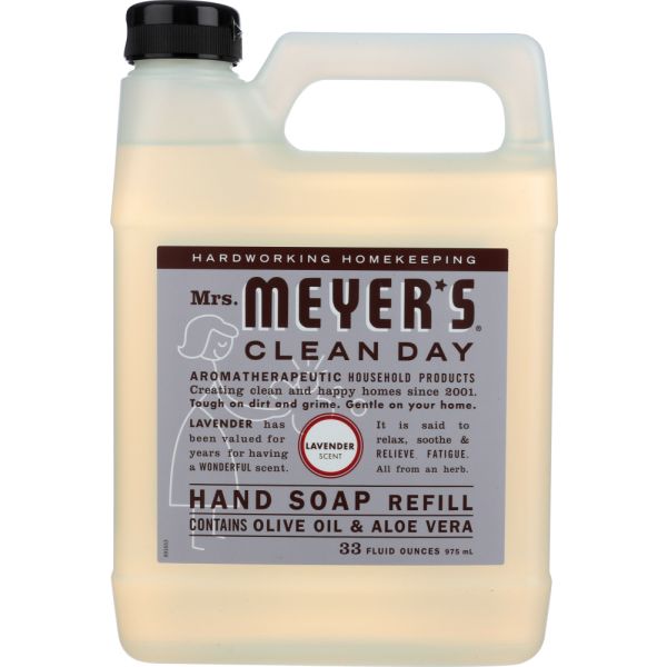 MRS. MEYER'S CLEAN DAY: Liquid Hand Soap Refill Lavender Scent, 33 oz