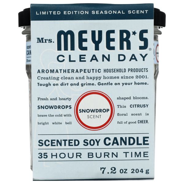 MRS MEYERS CLEAN DAY: Snowdrop Soy Candle Large, 7.2 oz